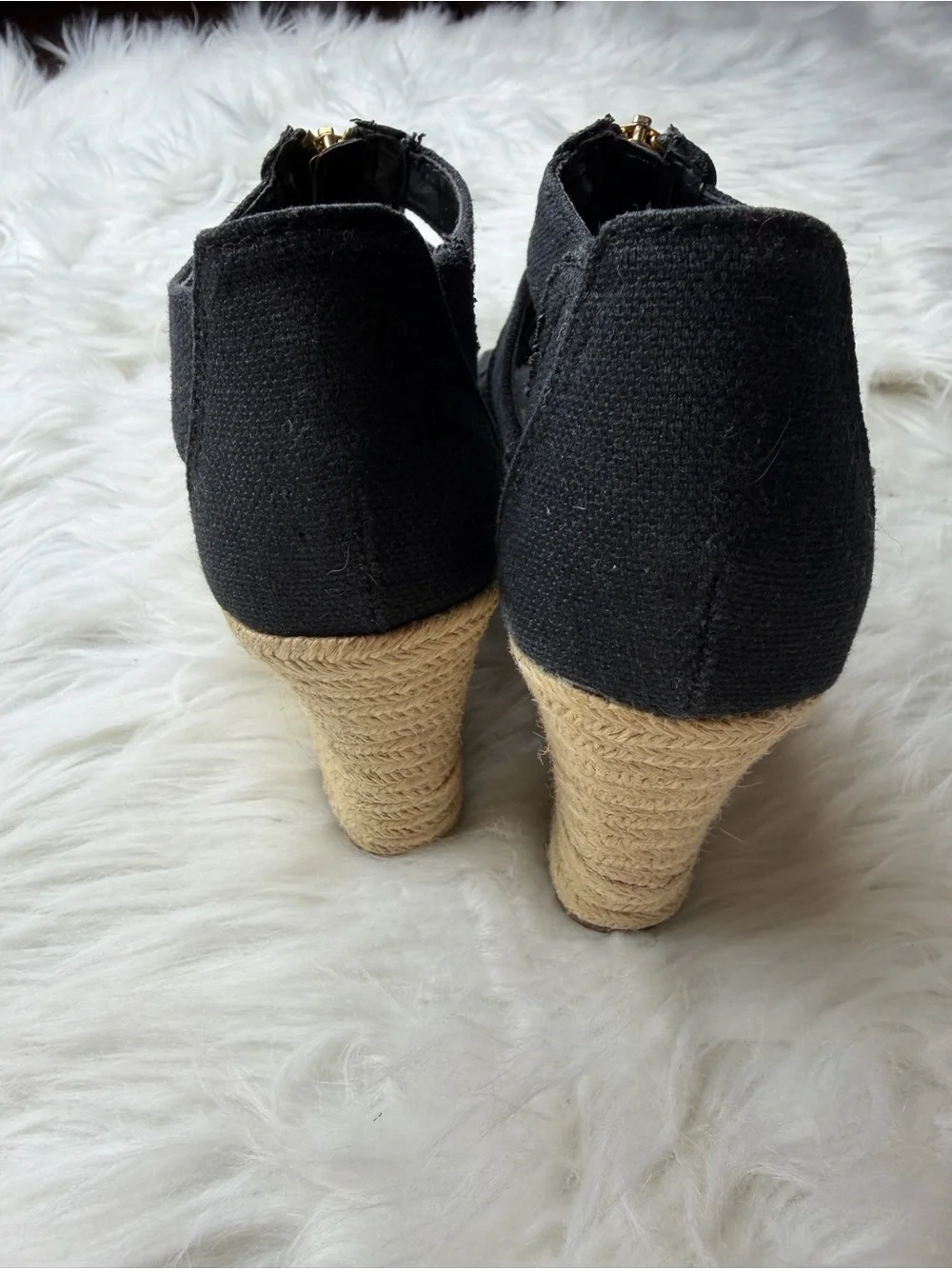 Black Strapy Wedge Sandals